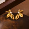 IG Style Elegant Streetwear Leaf Earrings - 18K Plated Treasure 1 Elegant Streetwear Leaf Earrings DIVIJEWL_EARR38