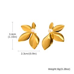 IG Style Elegant Streetwear Leaf Earrings - 18K Plated Treasure 9 Elegant Streetwear Leaf Earrings DIVIJEWL_EARR38.4