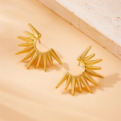 Vintage Style Streetwear Sun Earrings - 18K Plated Treasure 8 Streetwear Sun Earrings DIVIJEWL_EARR41.2