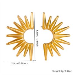 Vintage Style Streetwear Sun Earrings - 18K Plated Treasure 9 Streetwear Sun Earrings DIVIJEWL_EARR41.3