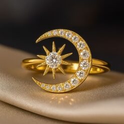 Shiny Star Moon Zircon Ring DIVIJEWL_RING43.4