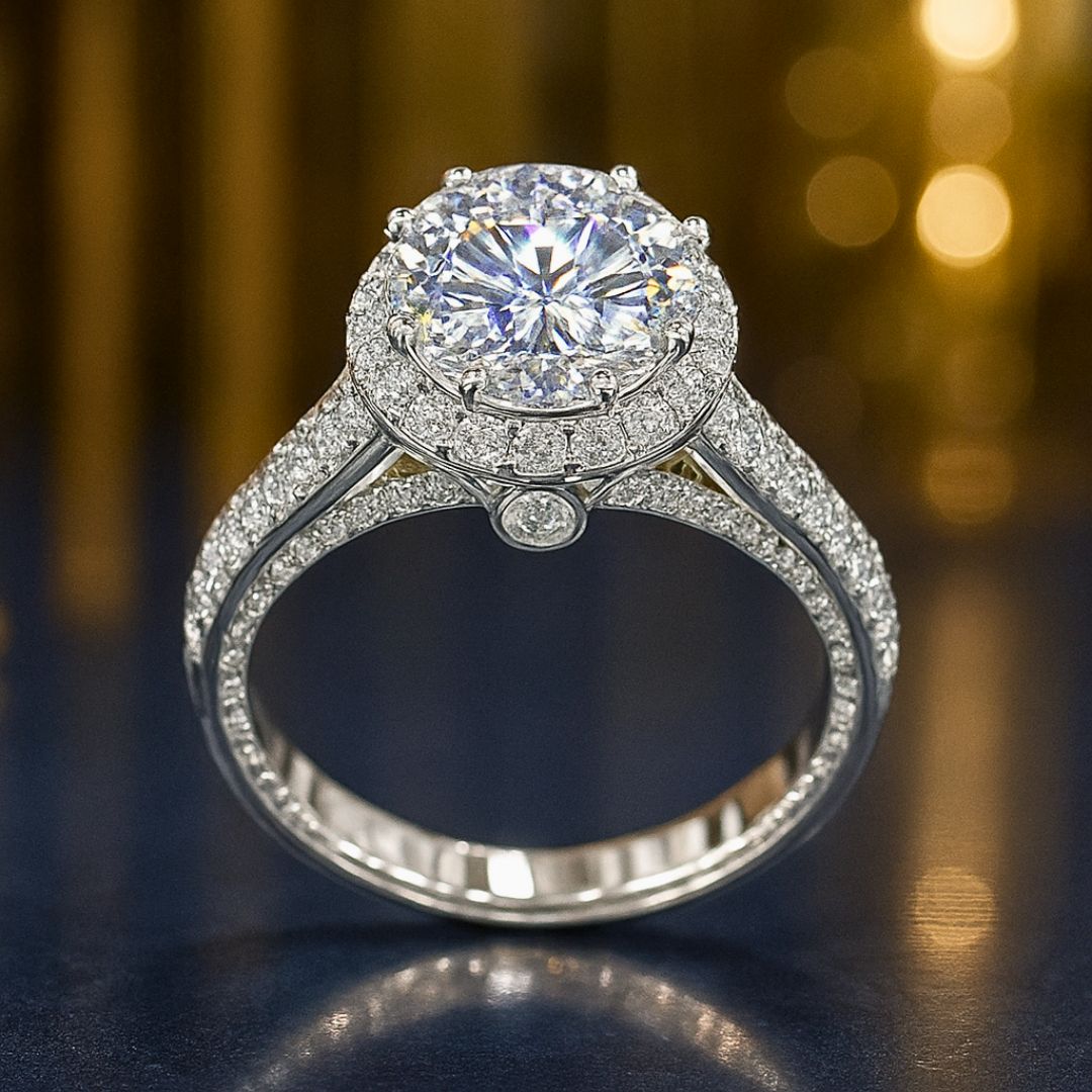 3ct Solitaire Ring - Sparkling Treasure 4 solitaire ring DIVIJEWL_RING49.6
