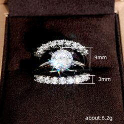 Women Wedding Ring Set Inlaid With White Stones DIVIJEWL_RING51 8 Women Wedding Ring Set DIVIJEWL_RING51.4