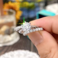 Women Wedding Ring Set Inlaid With White Stones DIVIJEWL_RING51 9 Women Wedding Ring Set DIVIJEWL_RING51.3