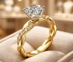 18K Simple 925 Silver Shiny Ring DIVIJEWL_RING52.5
