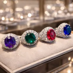 Luxury Colored CZ Diamond Ring - Sparkling Treasure 10 Luxury Colored CZ Diamond Ring DIVIJEWL_RING69.7