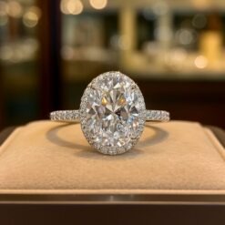 Oval Cut 18K White Gold Zircon Ring DIVIJEWL_RING71.2