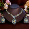 Shimmering Yellow Green Zirconia Wedding Necklace Earring Set 2 Shimmering Yellow Green Zirconia Wedding Necklace Earring Set DIVIJEWL_NECK29