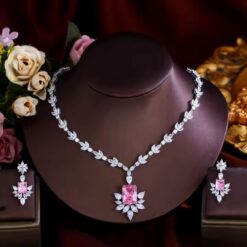Shimmering Pink Bridal Jewelry Set for Women DIVIJEWL_NECK31