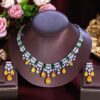 Glamorous Yellow CZ Dangle Water Drop Set DIVIJEWL_NECK34 1 Glamorous Yellow CZ Dangle Water Drop Set DIVIJEWL_NECK34