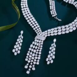Super Shiny Luxury CZ Diamond Big Necklace Set DIVIJEWL_NECK36.1