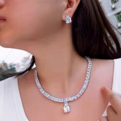 Elegant Shiny White Square CZ Diamond Necklace Set DIVIJEWL_NECK37 7 Elegant Shiny White Square CZ Diamond Necklace Set DIVIJEWL_NECK37.2