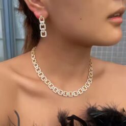 18k Gold Plated CZ Diamond Necklace and Earrings DIVIJEWL_NECK40.2