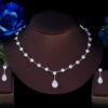 Sparkling 18K White CZ Diamond Crystal Necklace and Earrings Set 1 Sparkling 18K White CZ Diamond Crystal Necklace and Earrings Set DIVIJEWL_NECK41.1