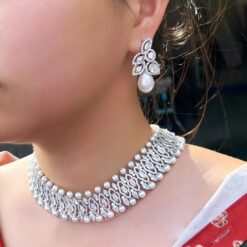 Sparkling CZ Super Luxury Bridal Big Jewelry Set DIVIJEWL_NECK46