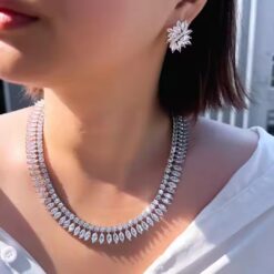 Sparking White Marquise Cut CZ Diamond Necklace Set DIVIJEWL_NECK49.1