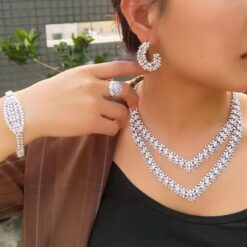 Gorgeous CZ Arabic Bridal Jewelry Set for Women DIVIJEWL_NECK54.1