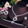 Big Olive Leaf 4pc CZ Necklace Set 1 Big Olive Leaf 4pc CZ Necklace Set DIVIJEWL_NECK56