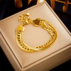 18K Gold Plated Multi layer Bracelet For Women DIVIJEWL_BRAC29