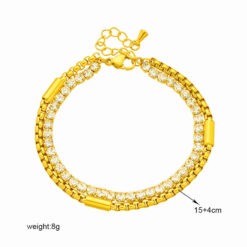 18k Gold Plated Double Layer Zircon Bracelet DIVIJEWL_BRAC30.1