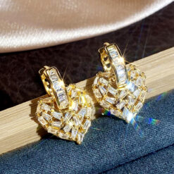 Elegant Heart Shape Irregular Design CZ Earrings DIVIJEWL_EARR49.1