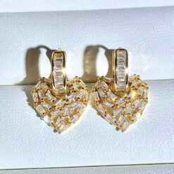 Elegant Heart Shape Irregular Design CZ Earrings 9 Elegant Heart Shape Irregular Design CZ Earrings DIVIJEWL_EARR49.2