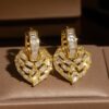 Elegant Heart Shape Irregular Design CZ Earrings 1 Elegant Heart Shape Irregular Design CZ Earrings DIVIJEWL_EARR49.4