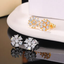 1 Pair Simple Style Flower Inlay CZ Stud Earrings 7 1 Pair Simple Style Flower Inlay CZ Stud Earrings DIVIJEWL_EARR50.2