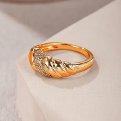 Trendy Screw Thread Zircon Gold Plated Ring DIVIJEWL_RING82 10 Trendy Screw Thread Zircon Gold Plated Ring DIVIJEWL_RING82.1
