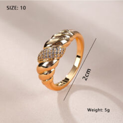 Trendy Screw Thread Zircon Gold Plated Ring DIVIJEWL_RING82 9 Trendy Screw Thread Zircon Gold Plated Ring DIVIJEWL_RING82.2