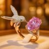 Glam Sweet Bird CZ Ring DIVIJEWL_RING83 1 Pink Glam Sweet Bird CZ Ring DIVIJEWL_RING83.6