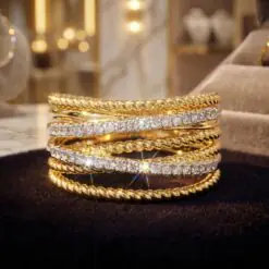 Multi Circle Combined Electroplated Ring DIVIJEWL_RING81.4