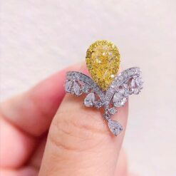 Elegant Water Droplets Yellow Crown Ring DIVIJEWL_RING87 9 Elegant Water Droplets Yellow Crown Ring DIVIJEWL_RING87.1