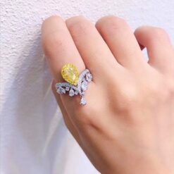 Elegant Water Droplets Yellow Crown Ring DIVIJEWL_RING87 11 Elegant Water Droplets Yellow Crown Ring DIVIJEWL_RING87.2
