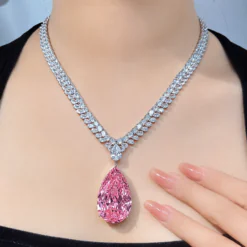 French High Quality Yellow CZ Diamond Droplet Necklace Set DIVIJEWL_NECK65