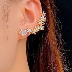 1piece Classic Style Flower Inlay Ear Cuff DIVIJEWL_EARR52.1