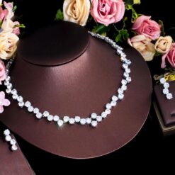 Top Grade Round Cut CZ Tennis Necklace Set DIVIJEWL_NECK59