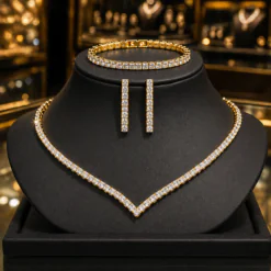Princess Cut 3 Pcs CZ Party Necklace Set DIVIJEWL_NECK60.1