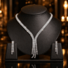 Elegant Long Dangling Drop Tassel CZ Necklace Set 1 Elegant Long Dangling Drop Tassel CZ Necklace Set DIVIJEWL_NECK61.2