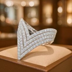 Vintage Style Triangle Gold Plated CZ Ring DIVIJEWL_RING88.11