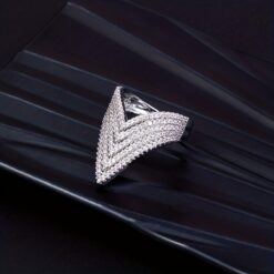 Vintage Style Triangle Gold Plated CZ Ring DIVIJEWL_RING88 10 Vintage Style Triangle Gold Plated CZ Ring DIVIJEWL_RING88.9
