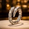 Geometric Snake Shaped Plated CZ Ring DIVIJEWL_RING91 1 Geometric Snake Shaped Plated CZ Ring DIVIJEWL_RING91