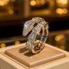 Geometric Snake Shaped Plated CZ Ring DIVIJEWL_RING92 1 Geometric Snake Shaped Plated CZ Ring DIVIJEWL_RING92