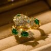 Geometric Snake Shaped Plated CZ Ring DIVIJEWL_RING93 2 Geometric Snake Shaped Plated CZ Ring DIVIJEWL_RING93