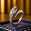 Geometric Snake Shaped Plated CZ Ring DIVIJEWL_RING95 2 DIVIJEWL RING95