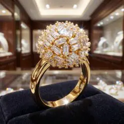 Simple Style Geometric Solid CZ Diamond Ring DIVIJEWL_RING102.1
