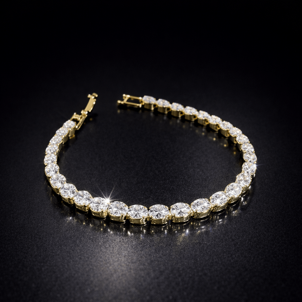 18k Gold Plated Oval CZ Diamond Bracelet DIVIJEWL_BRAC32 4 18k Gold Plated Oval CZ Diamond Bracelet DIVIJEWL_BRAC32.1