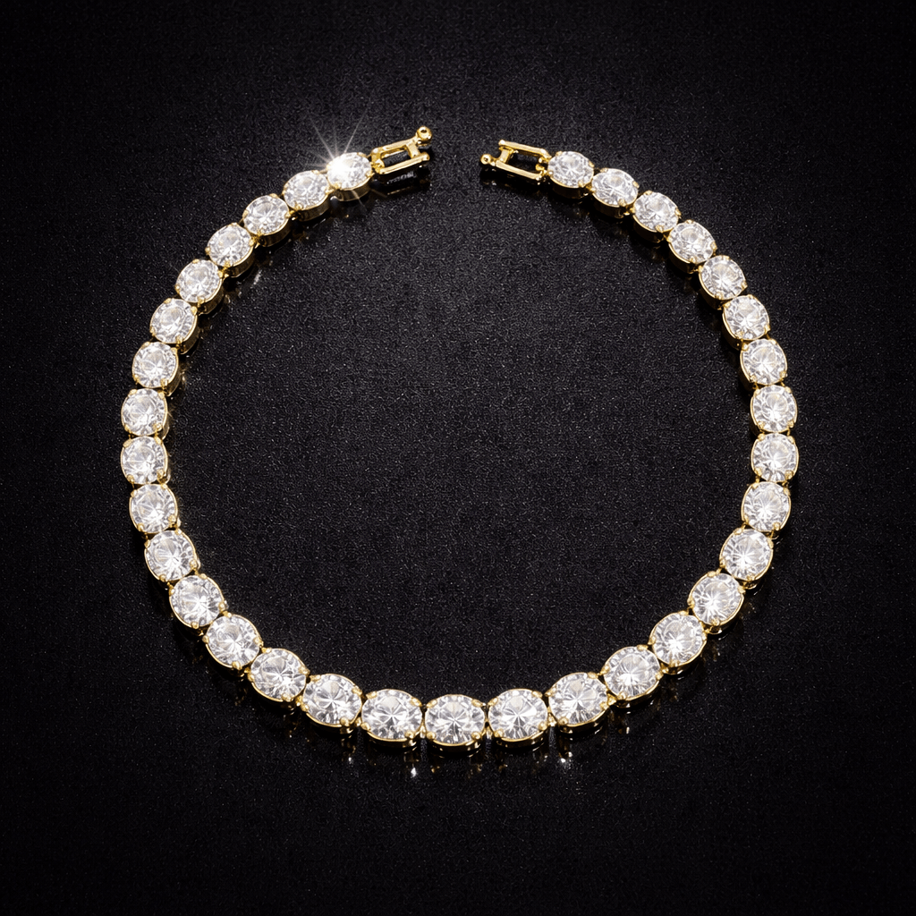 18k Gold Plated Oval CZ Diamond Bracelet DIVIJEWL_BRAC32 3 18k Gold Plated Oval CZ Diamond Bracelet DIVIJEWL_BRAC32