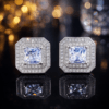 Geometric White Gold Plated Fashion Ear Studs DIVIJEWL_EARR53