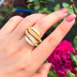 Simple Style Asymmetrical Wings CZ Diamond Ring DIVIJEWL_RING101 9 DIVIJEWL RING101.6